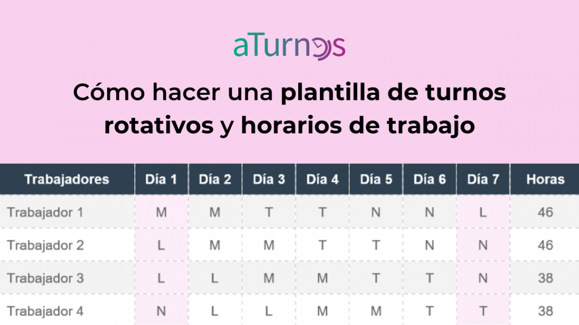 Cómo hacer plantilla de turnos rotativos y horarios de trabajo