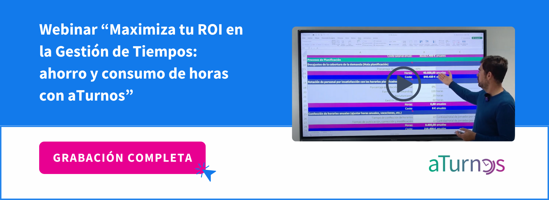Webinar sobre el ROI en la Gestión de Tiempos: ahorro y consumo de horas con aTurnos
