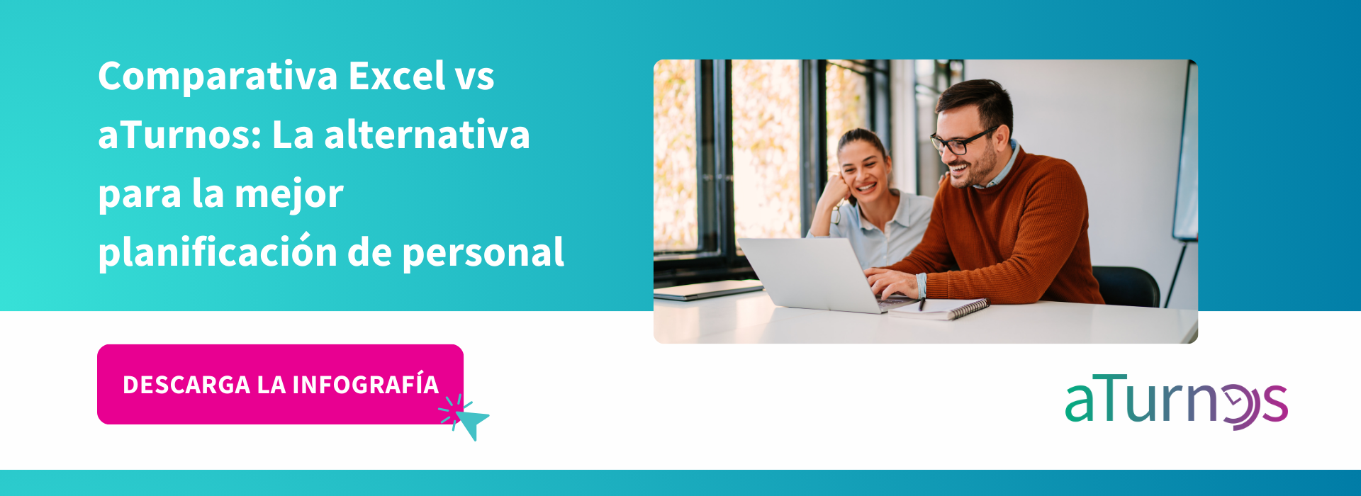 Infografia completa sobre la comparativa de aTurnos y Excel para ver la mejor alternativa de planificación de personal