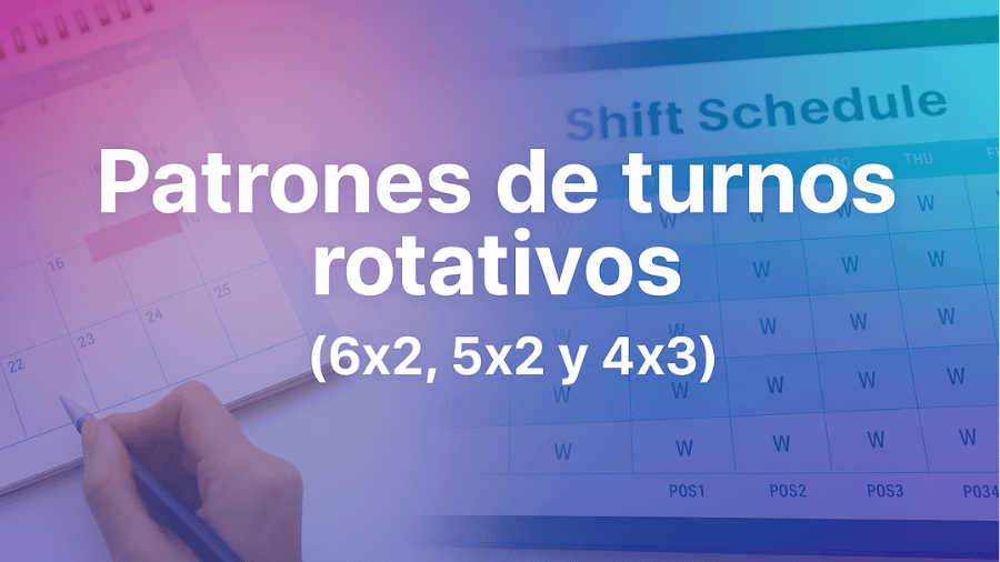 ejemplos patrones de turnos rotativos (6x2, 5x2 y 4x3)
